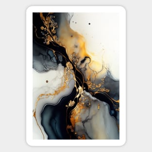 Splashed Lakes - Abstract Alcohol Ink Resin Art Sticker